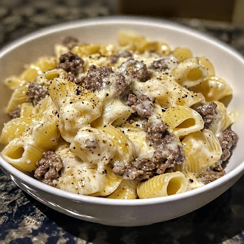 Easy One-Pot Beef and Cheddar Ranch Pasta