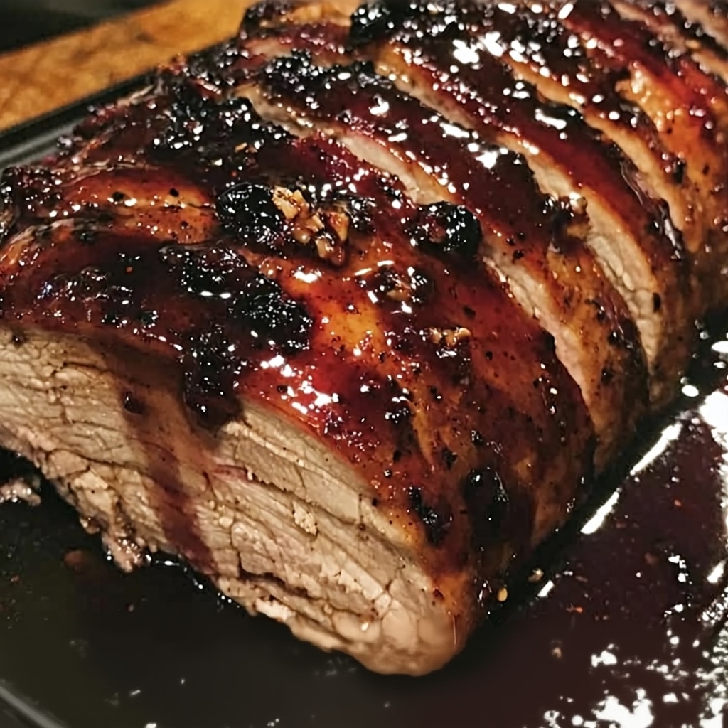 Easy Blackberry Rum Glazed Pork Loin