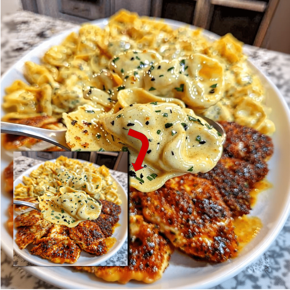 Cajun Chicken with Creamy Garlic Parmesan Tortellini 2 Creamy Cajun Chicken Tortellini (30-Minute Recipe)