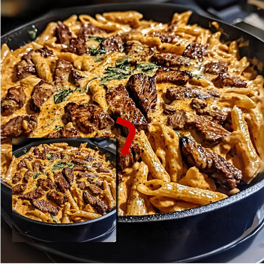 Skillet Creamy Spicy Cajun Steak & Cheddar Pasta 2 Spicy Cajun Steak Cheddar Pasta (30-Minute Recipe)
