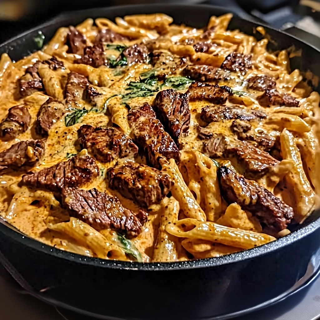 Spicy Cajun Steak Cheddar Pasta (30-Minute Recipe)