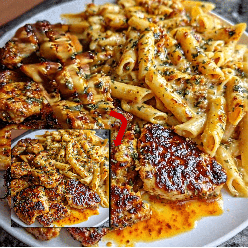 Easy Cheddar Parmesan Chicken Pasta (Creamy Recipe)