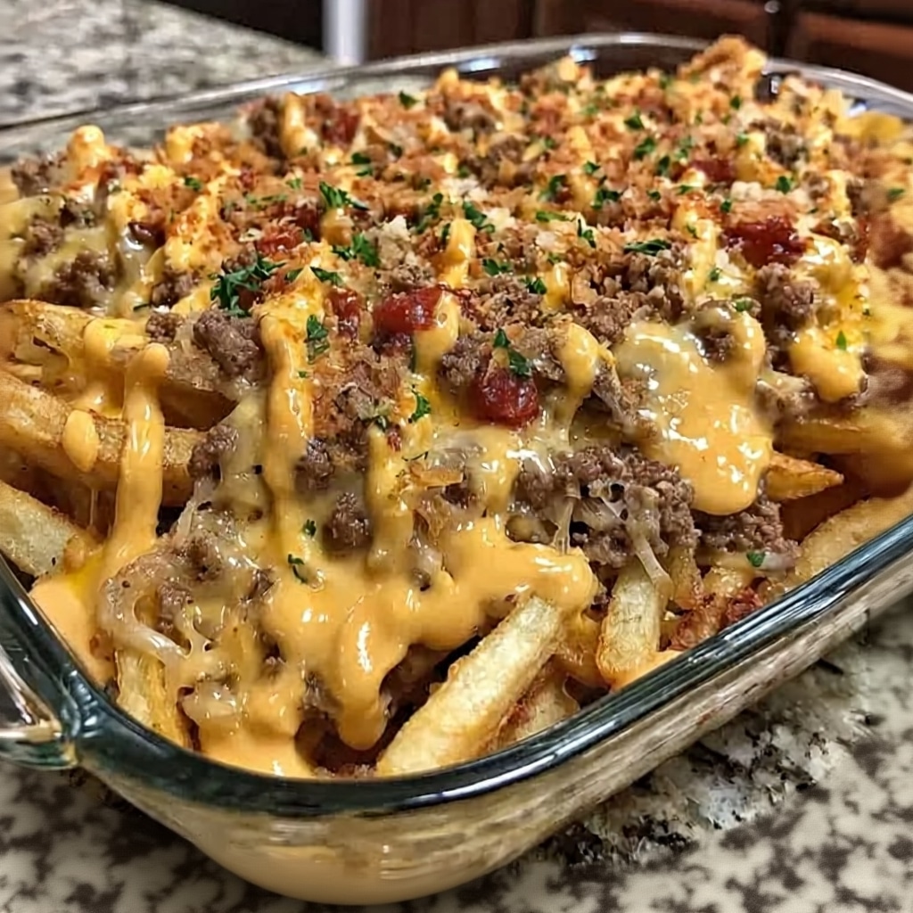 Easy Cheeseburger French Fry Bake Recipe