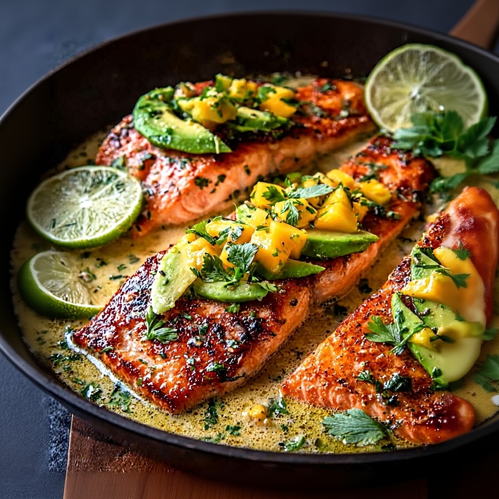 Easy Coconut Lime Salmon Mango Salsa Recipe