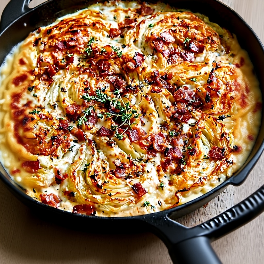 Creamy Baked Cabbage with Bacon (Easy Keto Recipe)