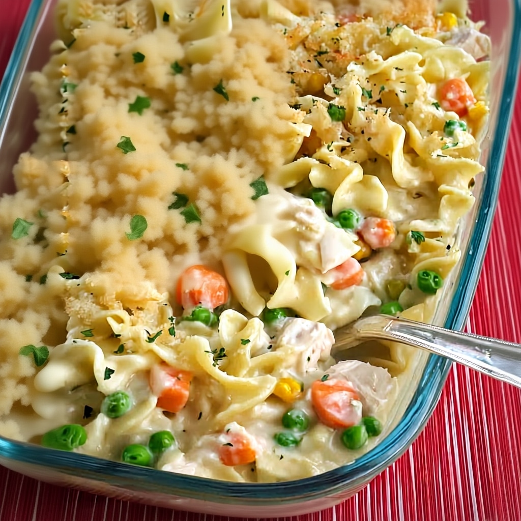 Easy Creamy Chicken Noodle Casserole Recipe