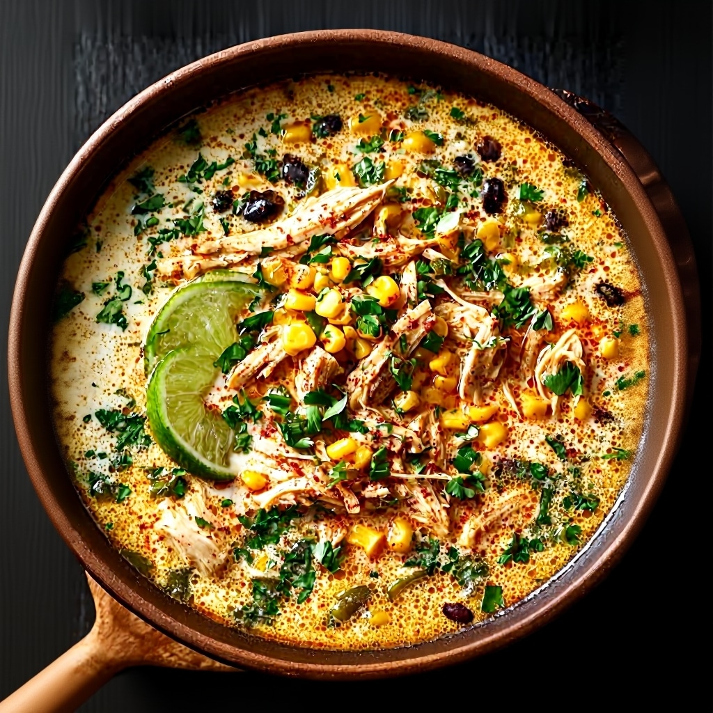 Easy Creamy Chicken Poblano Soup Recipe