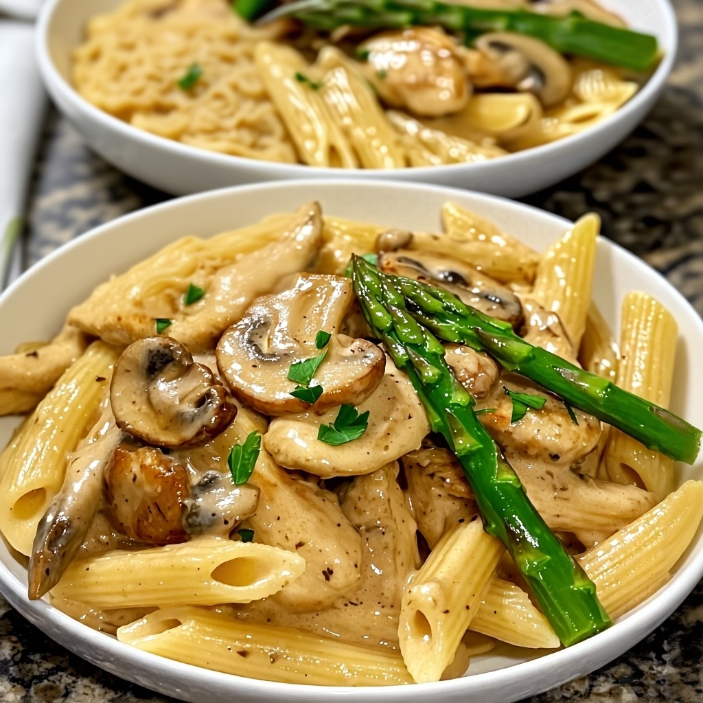 Easy Creamy Mushroom Chicken Penne (25-Min Recipe!)