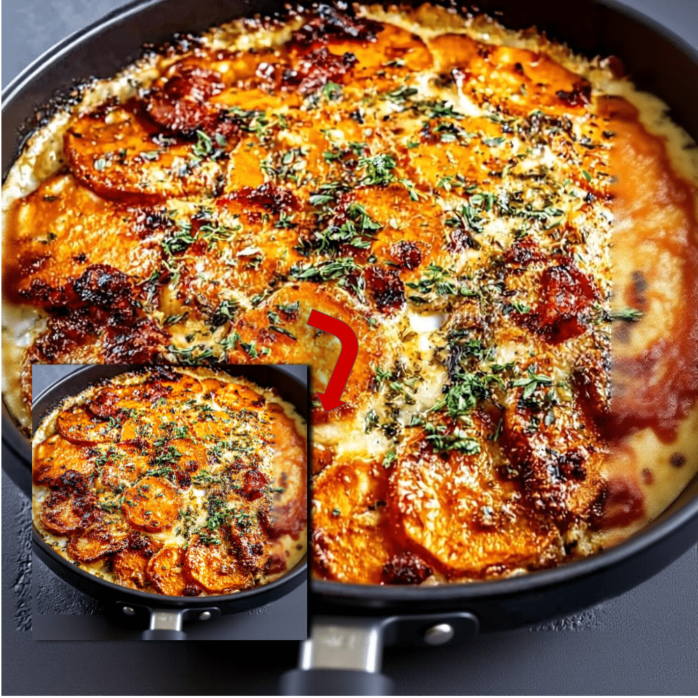 Easy Creamy Sweet Potato Bacon Bake Recipe