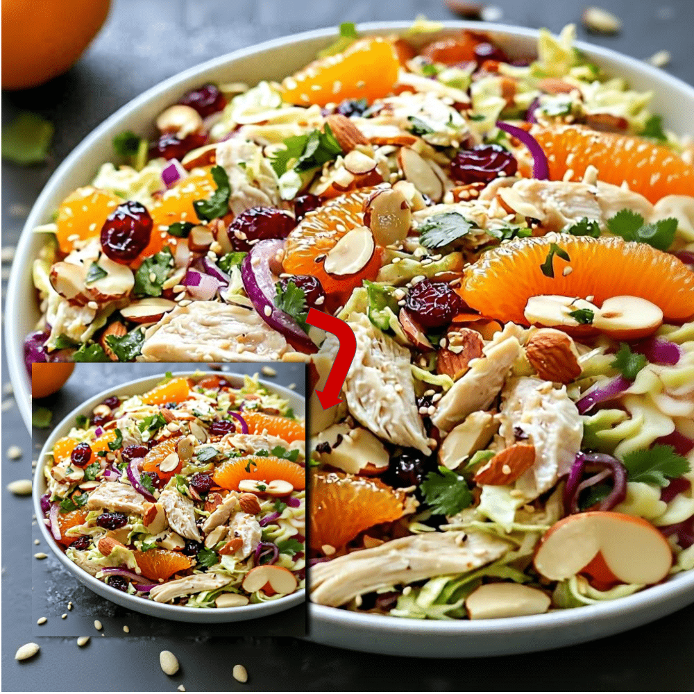 Crispy Chicken Coleslaw Salad drizzled with a Tangy Ginger Sesame Dressing 2 The BEST Crispy Chicken Coleslaw Salad Recipe