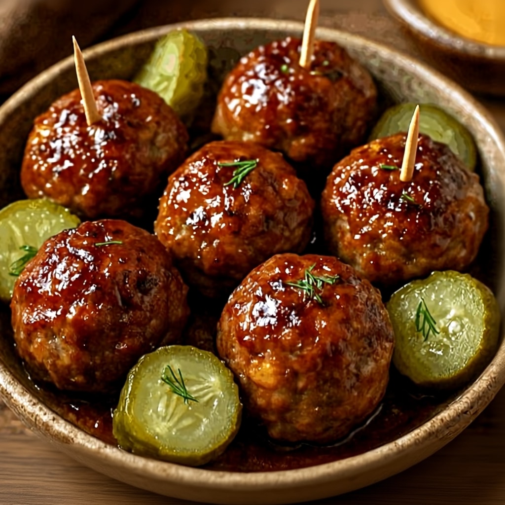 Best Dill Pickle Meatballs Recipe (Cheesy & Tangy!)