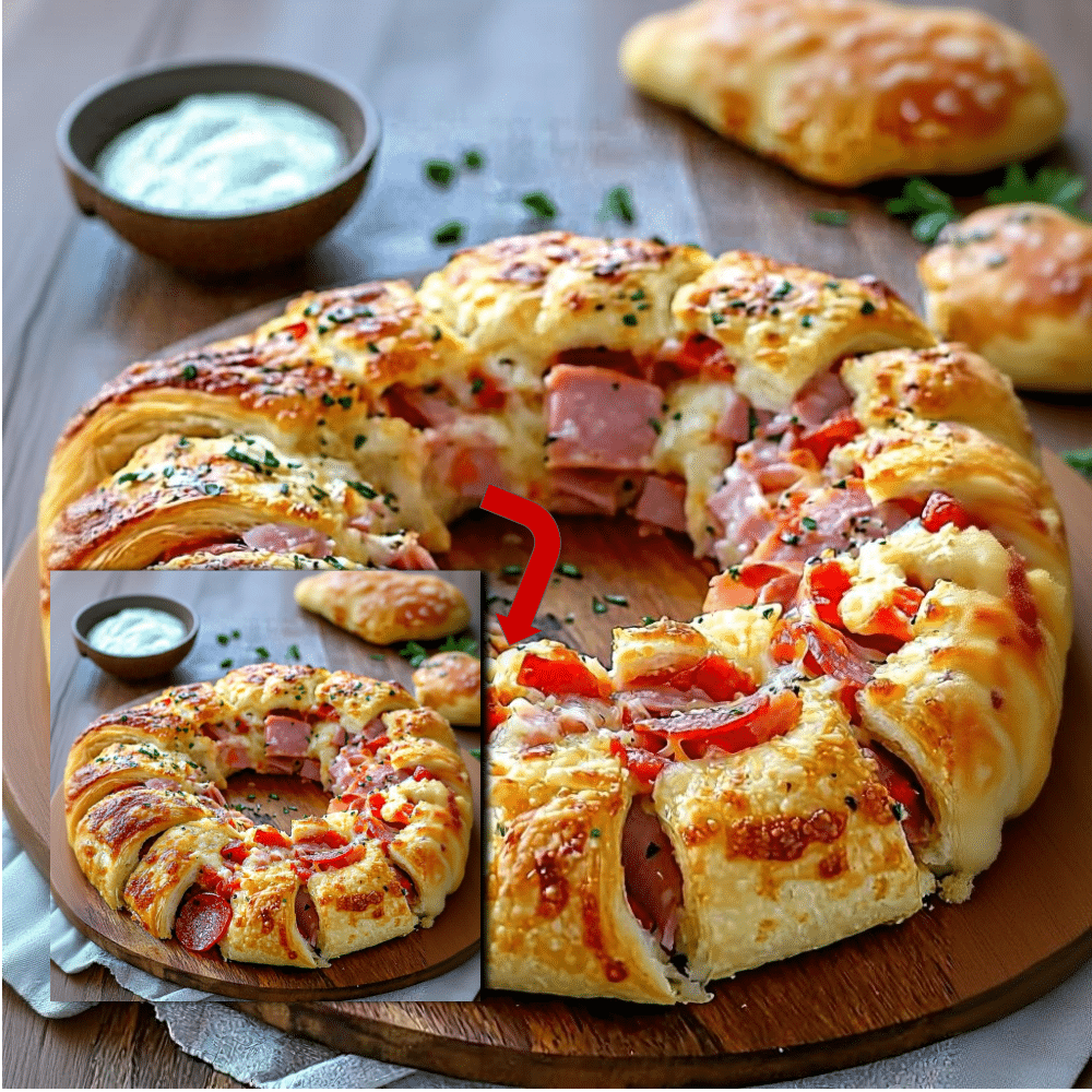 Easy Ham and Pepperoni Crescent Ring Recipe