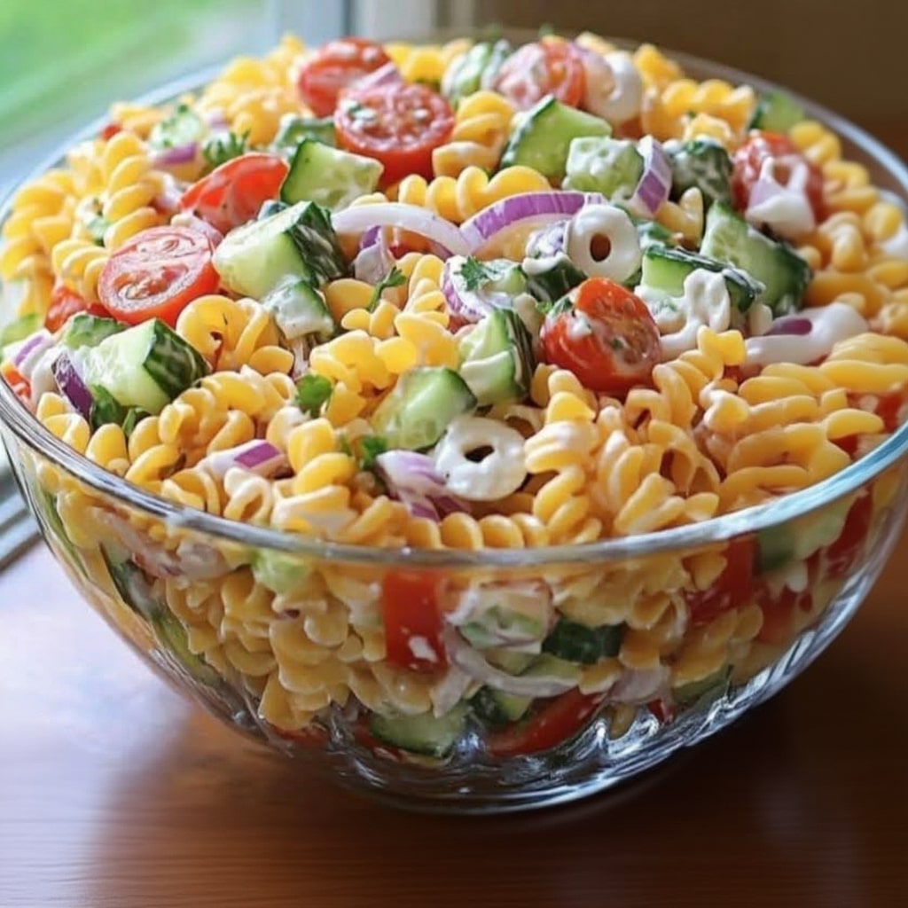 Easy Layered Pasta Salad Recipe (A Crowd-Pleaser!)