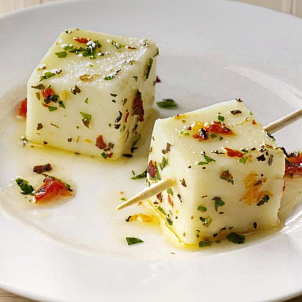 Marinated Cheese Bites with Herbs (Easy Party Appetizer)