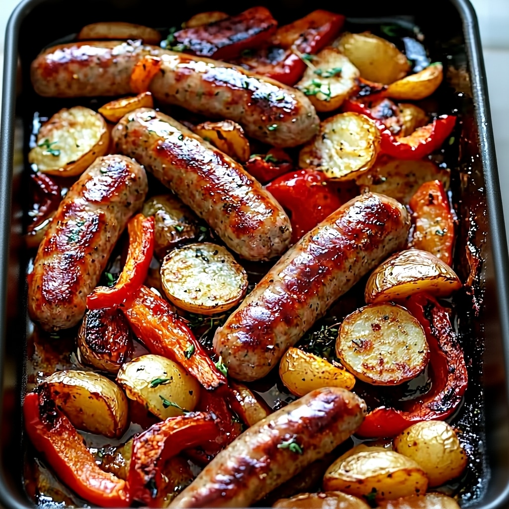 Easy Roasted Sausage Peppers Onions Potatoes