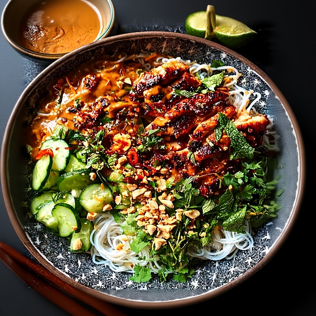 Thai Peanut Chicken Noodle Bowls (Easy 30-Min Recipe)