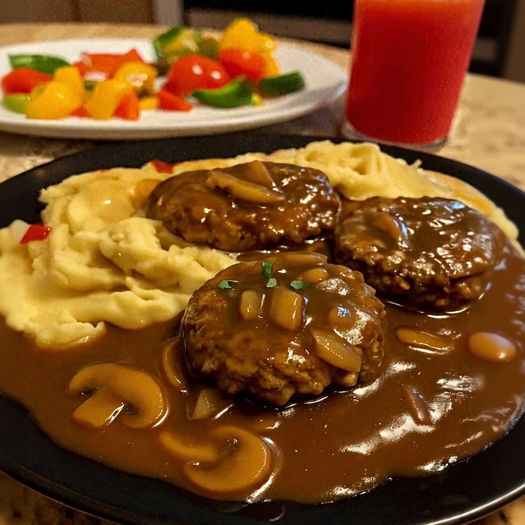 Best Beef Salisbury Steak with Mushroom Gravy Recipe 1 Best Beef Salisbury Steak with Mushroom Gravy Recipe