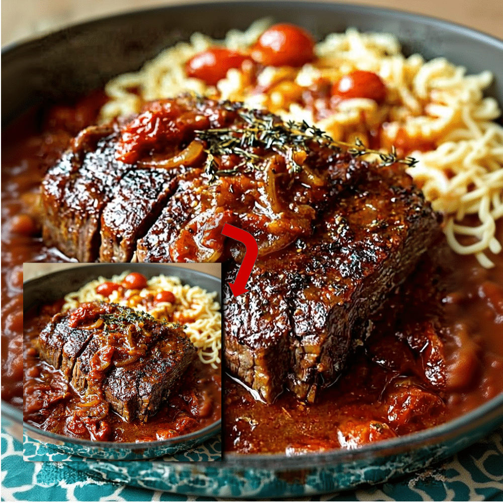 Braised Beef Roast with Tomato-Onion Gravy - Tender & Rich 2 Braised Beef Roast with Tomato-Onion Gravy - Tender & Rich