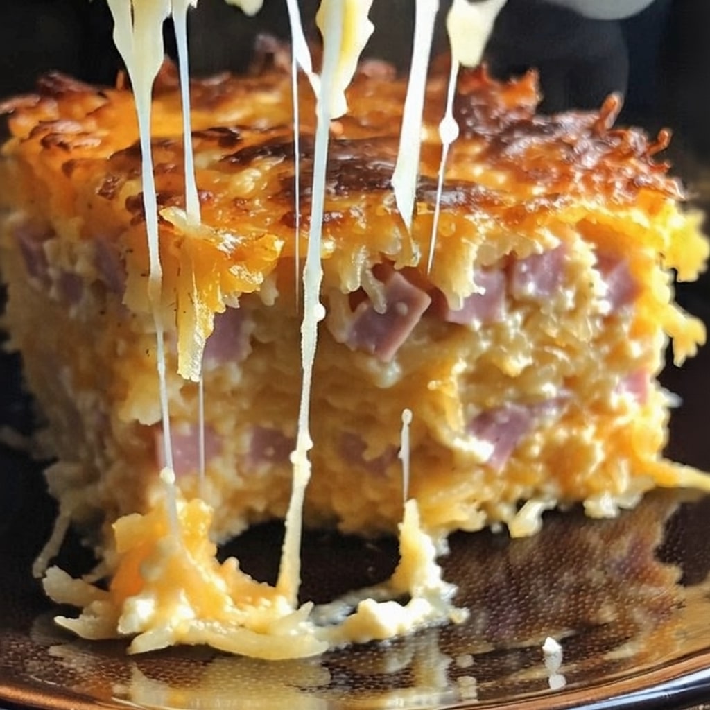 Easy Cheesy Ham Hash Brown Casserole