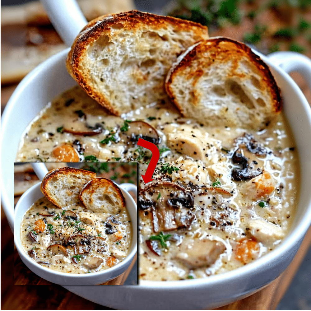Creamy Chicken Mushroom Wild Rice Soup Recipe | One Pot Meal 2 Creamy Chicken Mushroom Wild Rice Soup Recipe | One Pot Meal