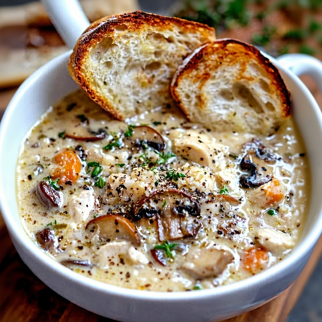 Creamy Chicken Mushroom Wild Rice Soup Recipe | One Pot Meal 1 Creamy Chicken Mushroom Wild Rice Soup Recipe | One Pot Meal
