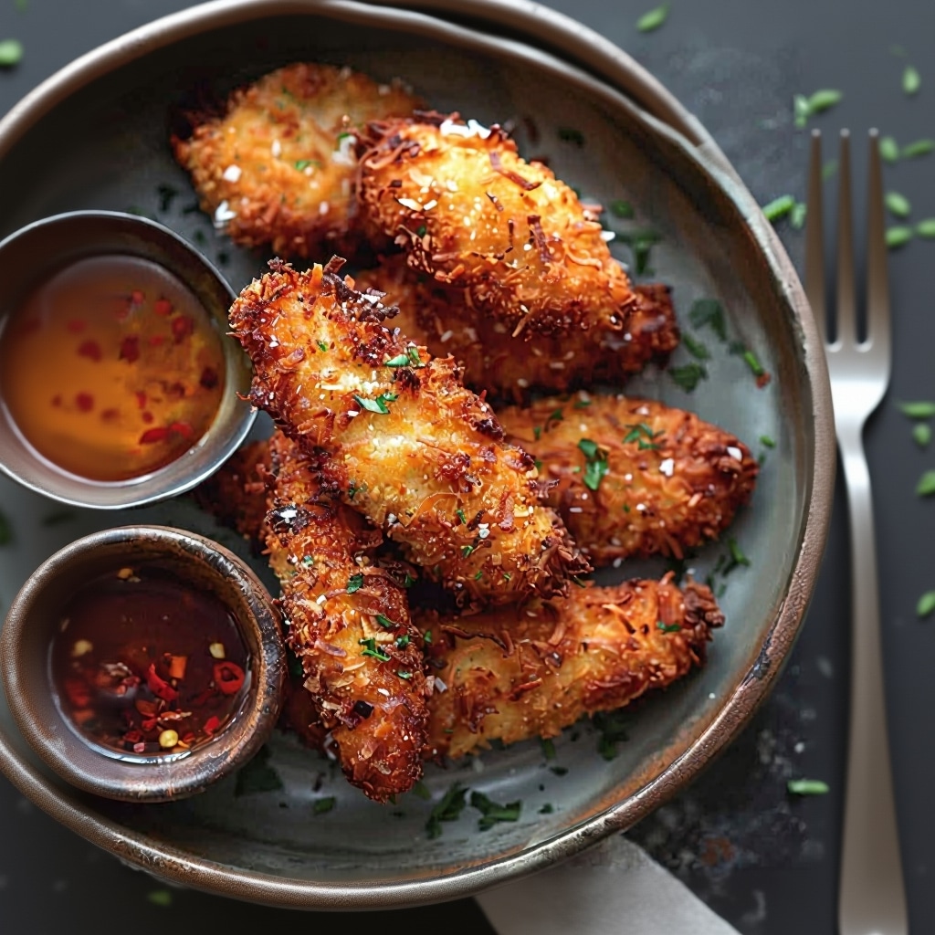 Crispy Coconut Chicken Tenders (Baked or Fried!)