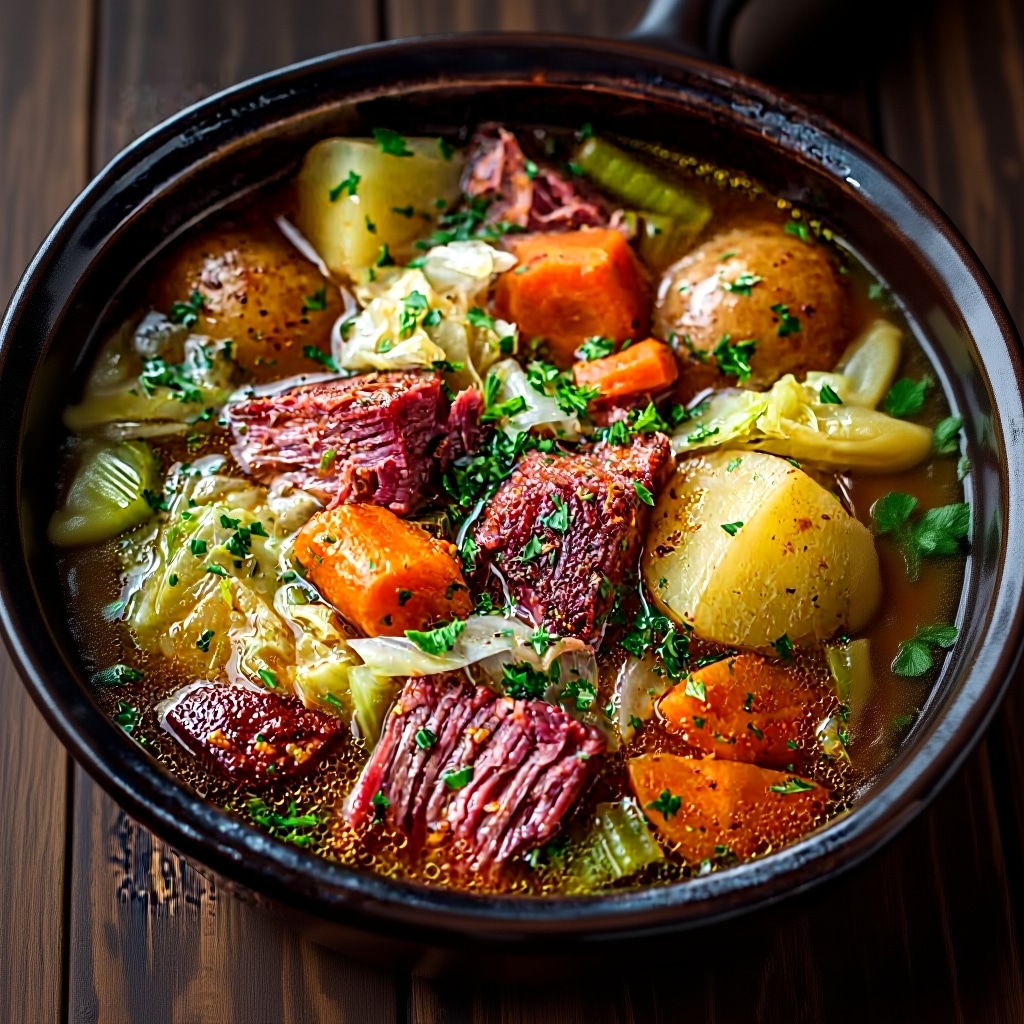 Hearty Corned Beef and Cabbage Stew Recipe (Slow Cooker)