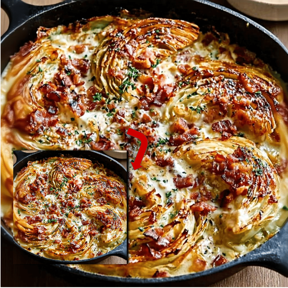 Creamy Baked Cabbage with Beef & Crispy Topping Recipe