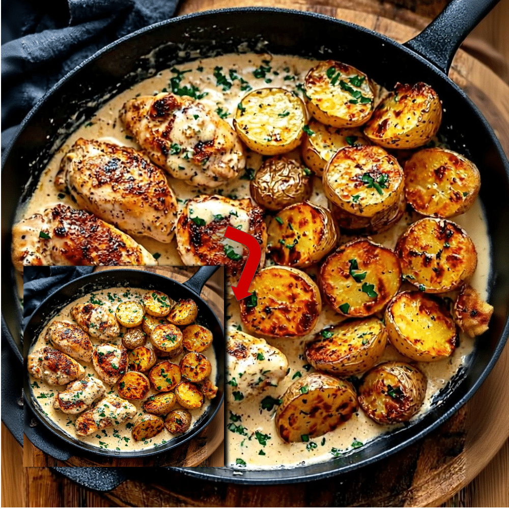 Easy Creamy Garlic Herb Chicken Skillet (One-Pan)