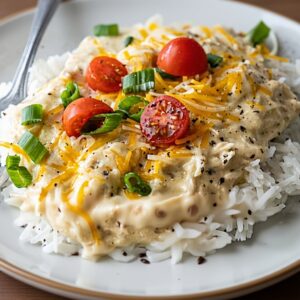Creamy Slow Cooker Chicken Recipe with Rice & Tomatoes