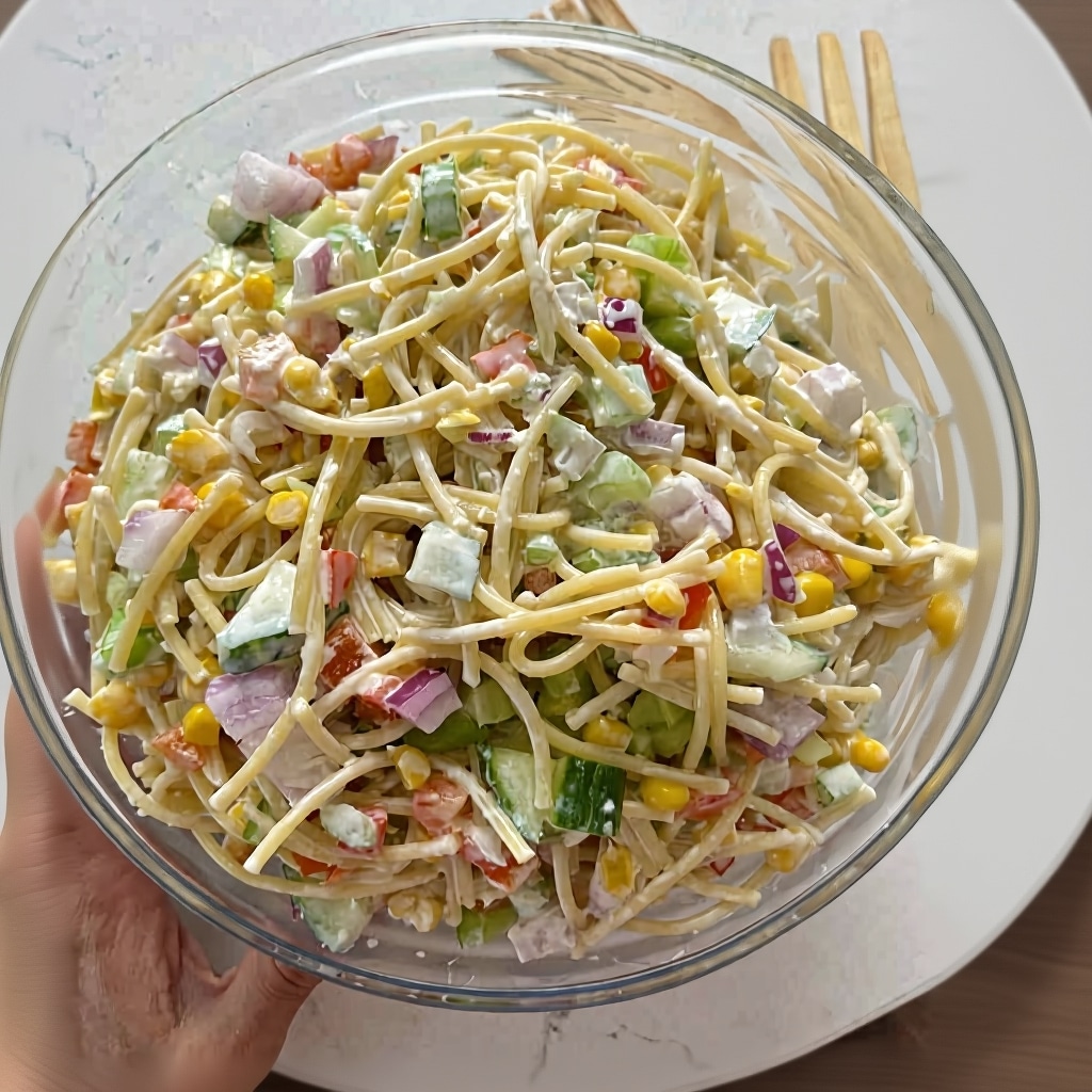 Creamy Spaghetti Salad Recipe - The Ultimate Potluck Side Dish 1 Creamy Spaghetti Salad Recipe - The Ultimate Potluck Side Dish