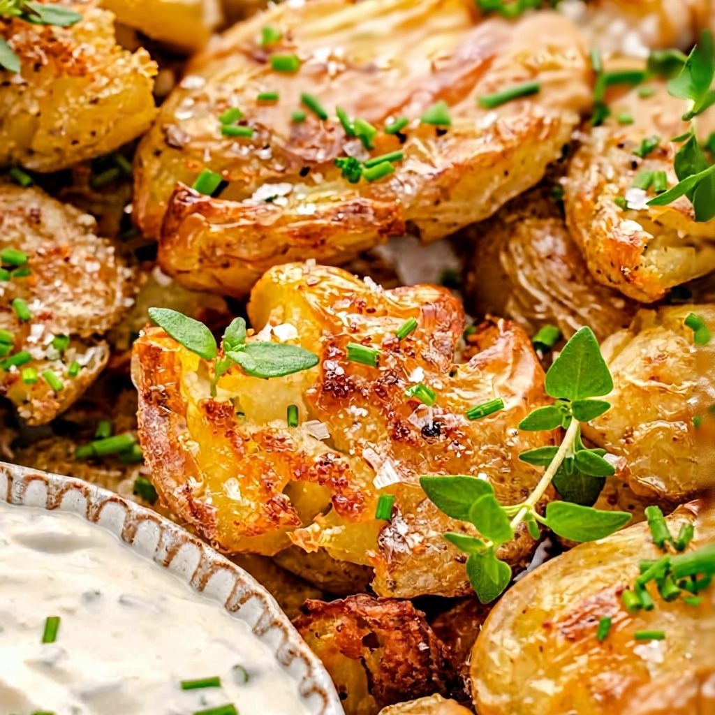 Crispy Smashed Potatoes 1 Easy Crispy Smashed Potatoes Recipe (So Fluffy!)