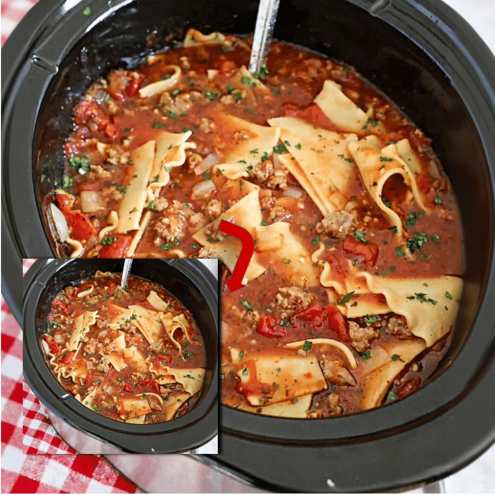 Easy Crockpot Lasagna Soup Recipe
