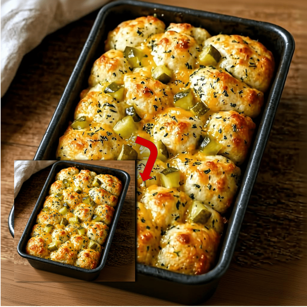 Easy Dill Pickle Cheddar Pull Apart Bread
