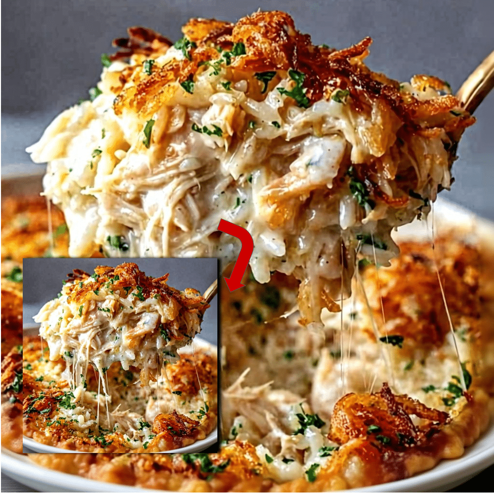 French Onion Chicken Rice Bake: Creamy Easy Dinner