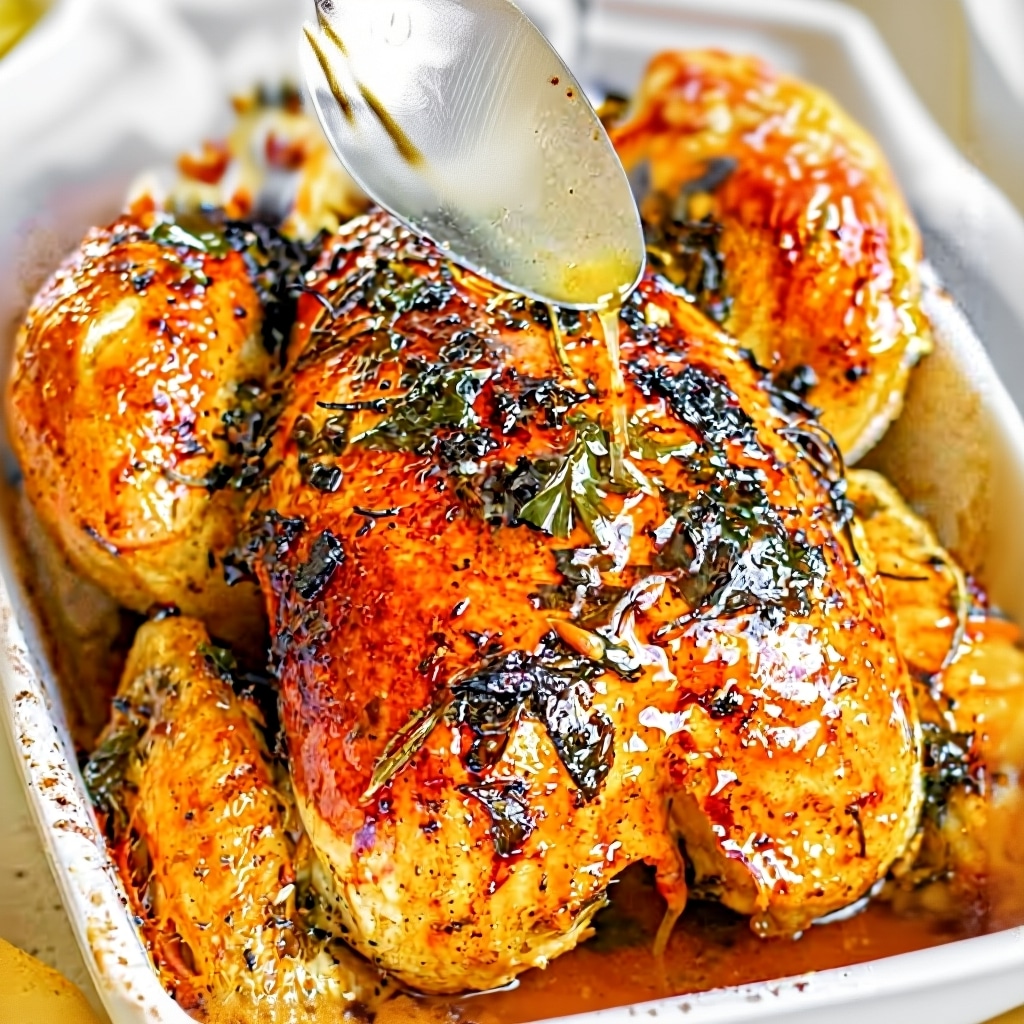 Garlic Herb Roast Chicken Recipe | Juicy Meat & Crispy Skin
