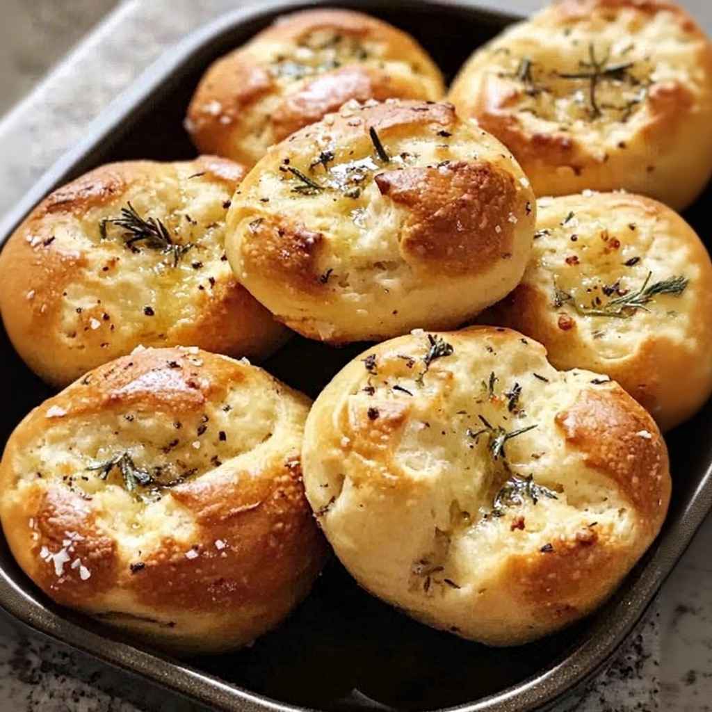 Garlic Rosemary Focaccia Muffins (Easy Recipe)