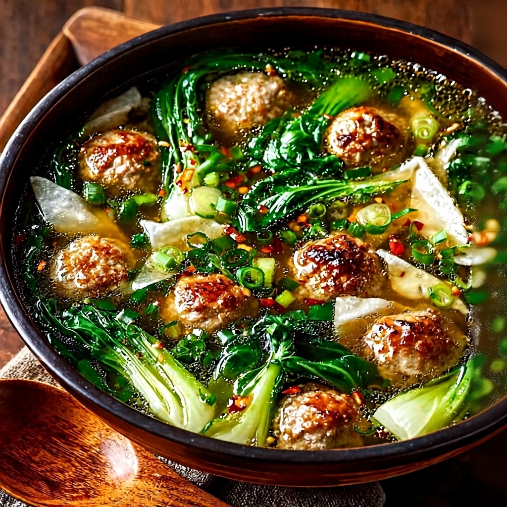 Easy Ginger Chicken Meatball Soup Recipe