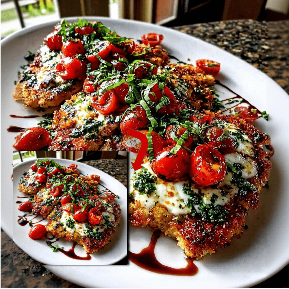 Italian Basil Chicken Cutlets Recipe (Crispy Caprese Style)