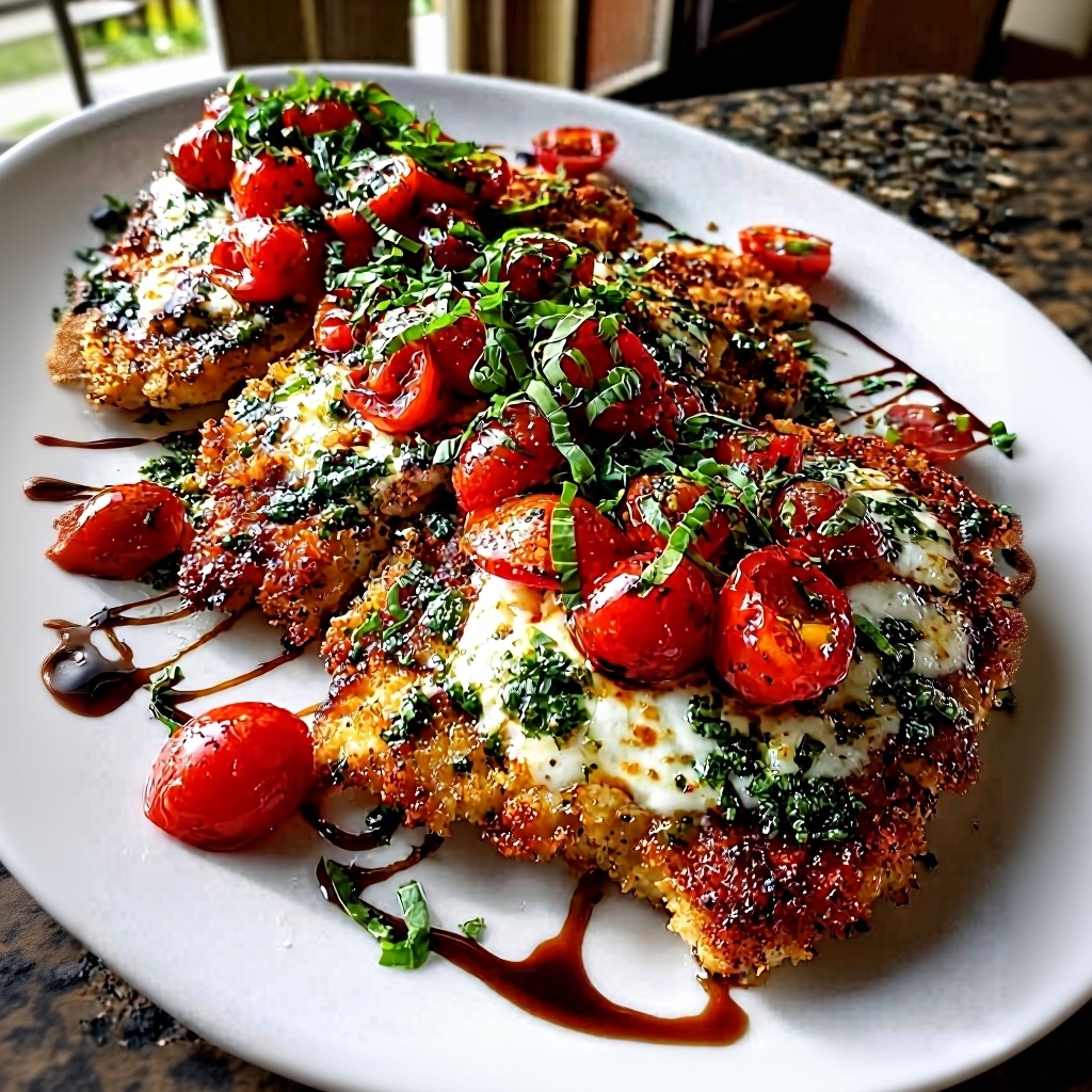 Italian Basil Chicken Cutlets Recipe (Crispy Caprese Style)