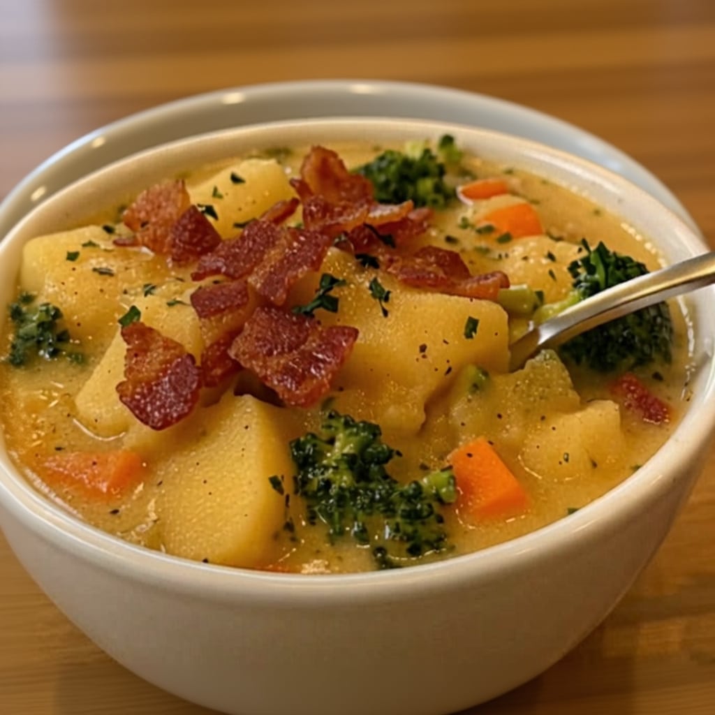 Easy Loaded Broccoli Potato Soup Recipe