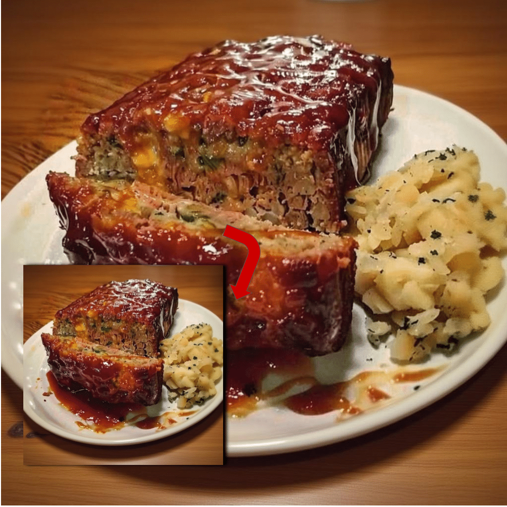 Memorable Glazed Beef Meatloaf Recipe with Cheesy Herb Filling