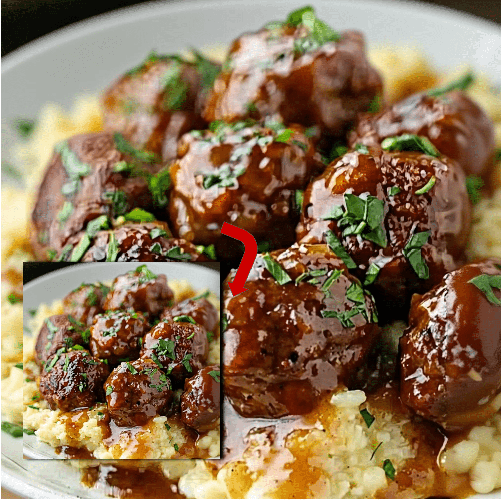 Easy Slow Cooker Salisbury Steak Meatballs