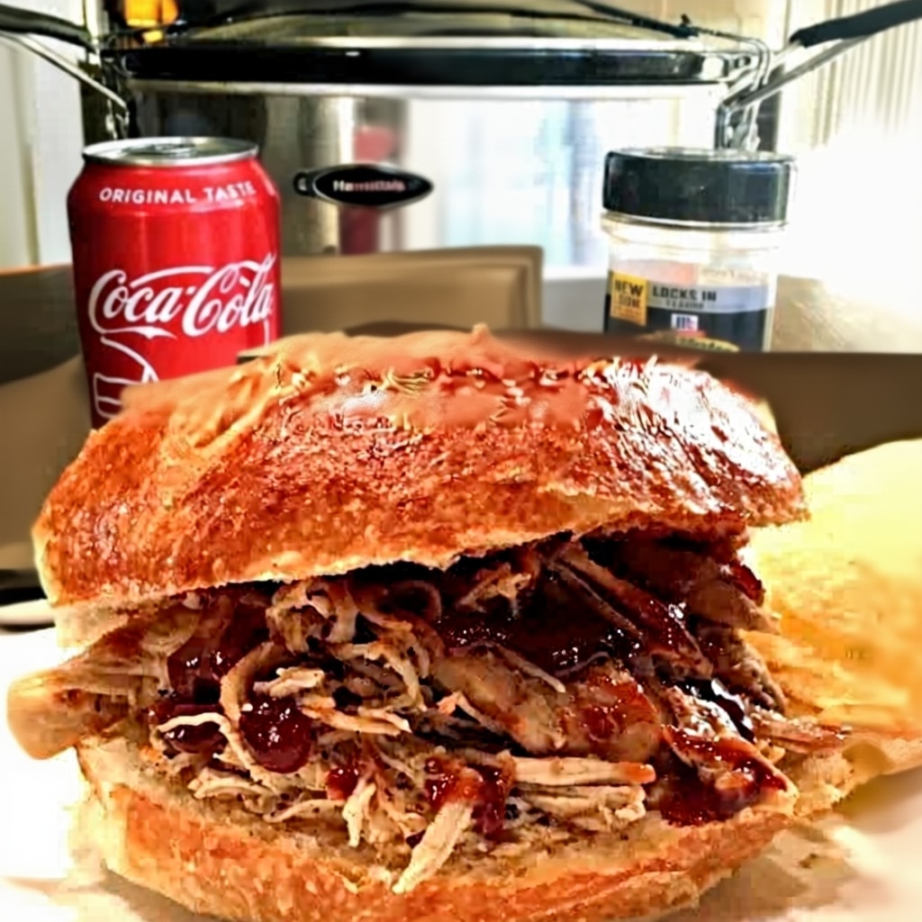 Easy Slow Cooker Sweet Smoky Pulled Chicken