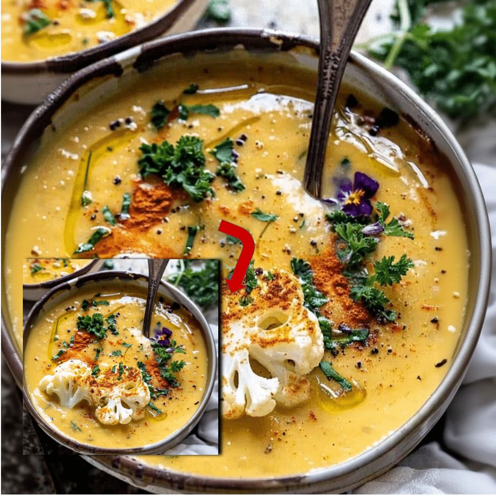 Thai Coconut Curried Cauliflower Soup (Easy Recipe)