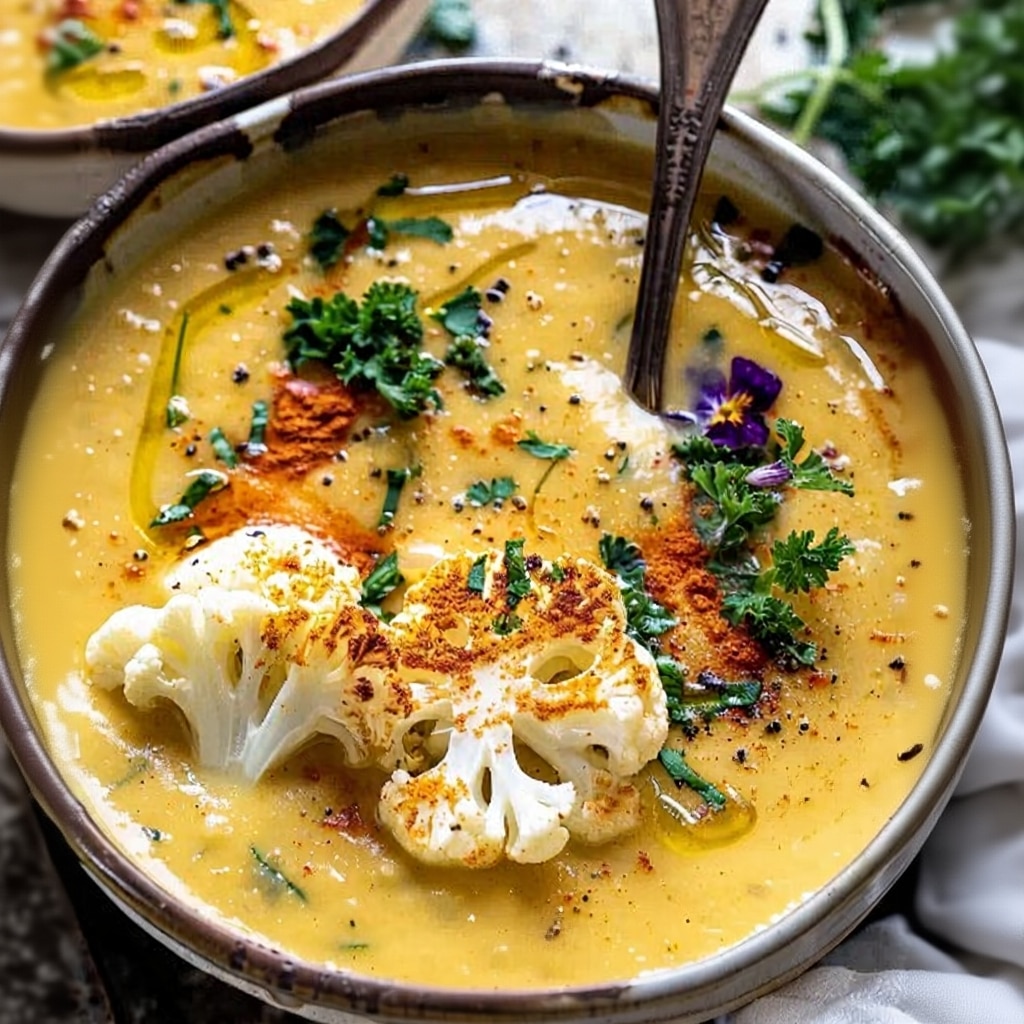 Thai Coconut Curried Cauliflower Soup (Easy Recipe)