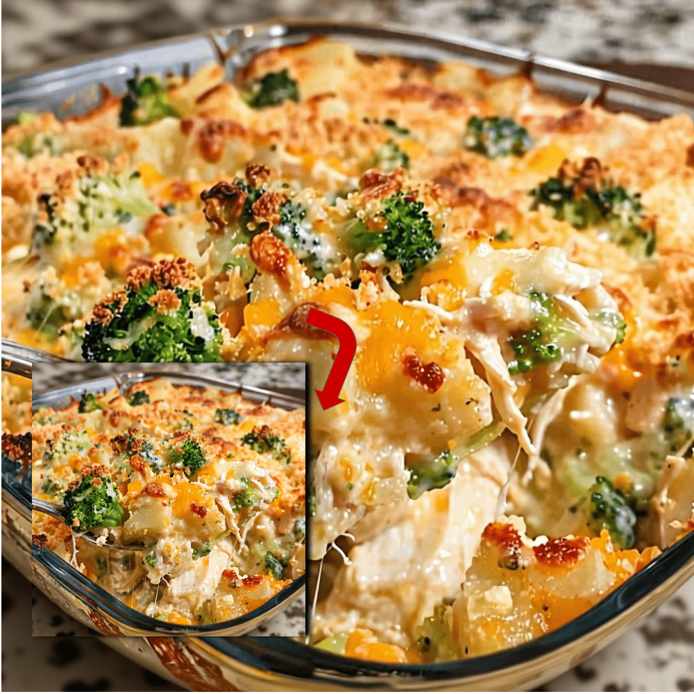 Baked Potato Chicken Broccoli Casserole - Cheesy & Easy