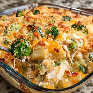 Baked Potato Chicken Broccoli Casserole - Cheesy & Easy
