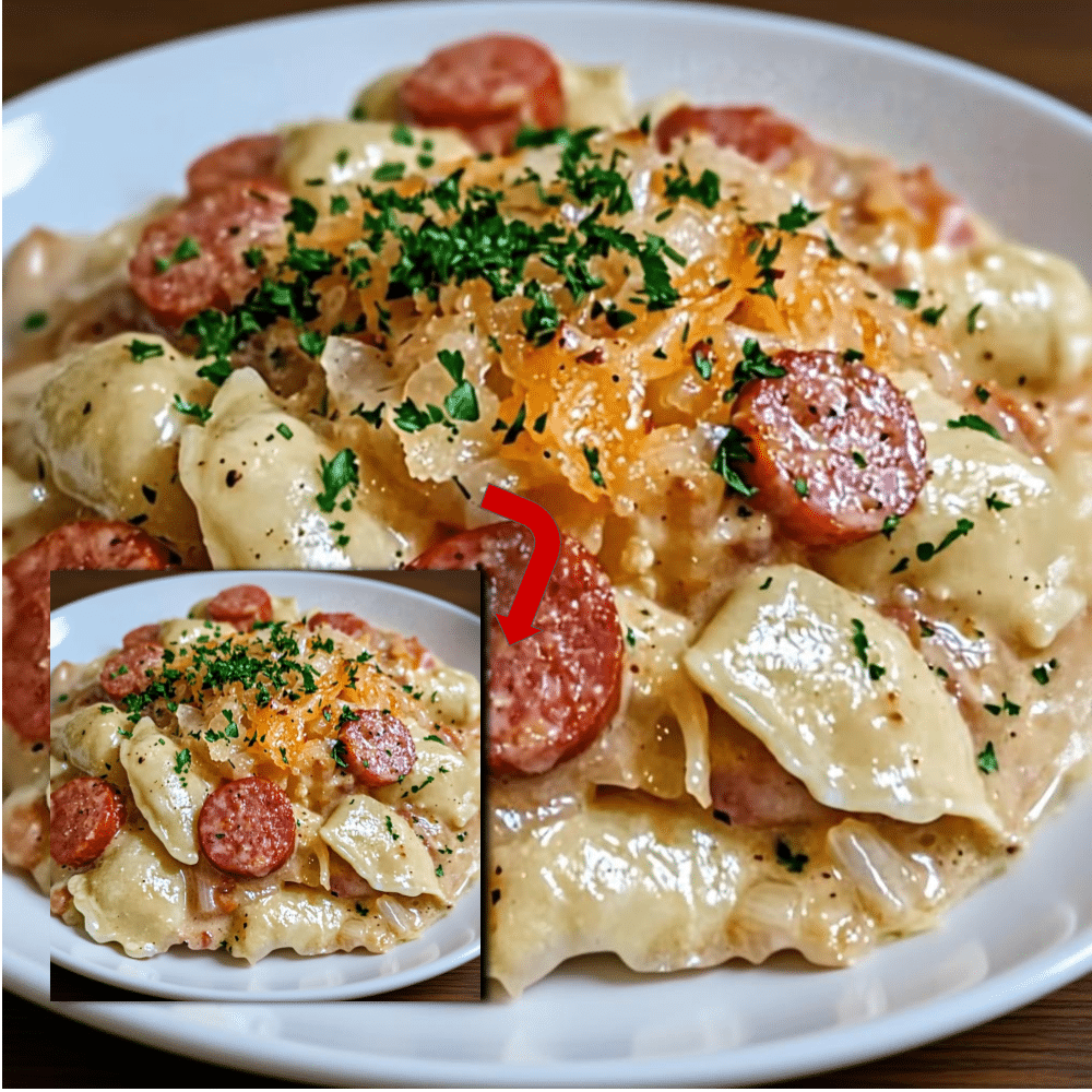 Beef Sausage Pierogi Casserole (Easy Slow Cooker Recipe) 2 Beef Sausage Pierogi Casserole (Easy Slow Cooker Recipe)