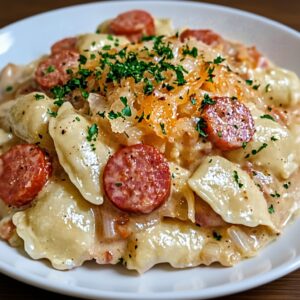 Beef Sausage Pierogi Casserole (Easy Slow Cooker Recipe) 3 Beef Sausage Pierogi Casserole (Easy Slow Cooker Recipe)